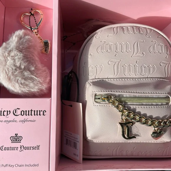 Juicy Couture Monogrammed Mini Backpack Keychain Juicy Couture | Bags | Juicy Couture Deboss Black Mini  main image 3